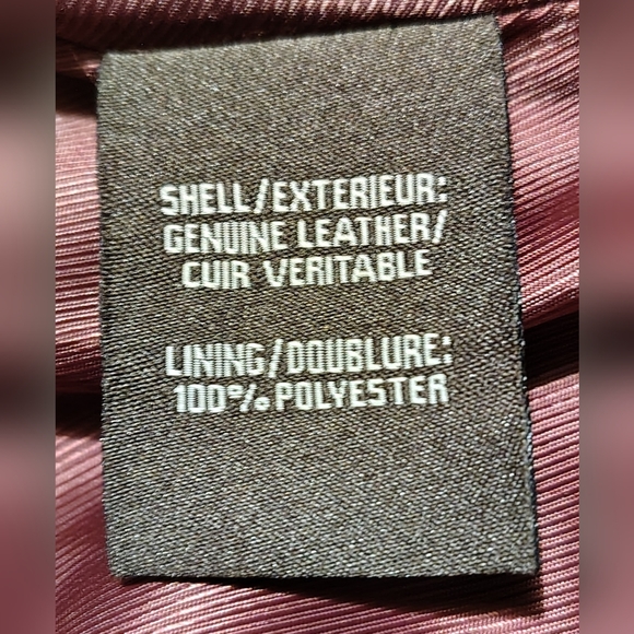 Badgley Mischka Plum Genuine Leather Peplum Zip Jacket Women's Sz Petite Small - Picture 5 of 8